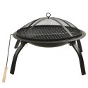 Palenisko i grill 2-w-1, z pogrzebaczem, 56x56x49 cm, stal