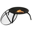 Palenisko i grill 2-w-1, z pogrzebaczem, 56x56x49 cm, stal