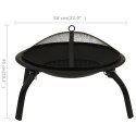 Palenisko i grill 2-w-1, z pogrzebaczem, 56x56x49 cm, stal