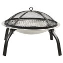 Palenisko i grill 2-w-1, z pogrzebaczem, 56x56x49 cm, stal