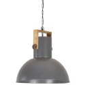 Industrialna lampa wisząca, 25 W, szara, okrągła, 52 cm, E27