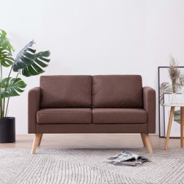 2-osobowa sofa tapicerowana tkaniną, brązowa