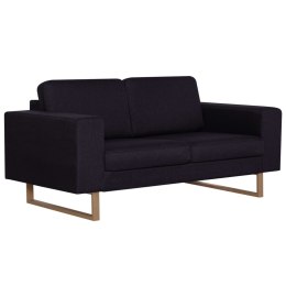 2-osobowa sofa tapicerowana tkaniną, czarna