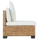 Sofa bez podłokietników, z poduszkami, naturalny rattan