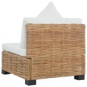 Sofa bez podłokietników, z poduszkami, naturalny rattan