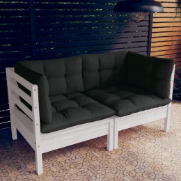 2-osobowa sofa ogrodowa z antracytowymi poduszkami, sosnowa