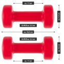 MAXXIVA Zestaw hantli winylowych 2 x 3 kg, czerwony