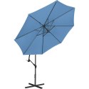 Parasol ogrodowy na wysięgniku okrągły uchylny śr. 300 cm niebieski