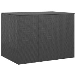 Skrzynia na poduszki ogrodowe, rattan PE, 145x100x103cm, czarna