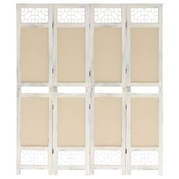 338559 vidaXL 4-Panel Room Divider Cream 140x165 cm Fabric