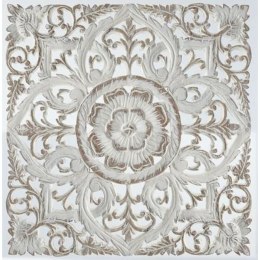 Dekoracja ścienna DKD Home Decor Biały Mandala Drewno MDF (60 x 2 x 60 cm)