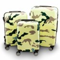 ZESTAW WALIZEK PODRÓŻNYCH 3 SZT BERWIN CAMOUFLAGE ZIELONE XL+L+M