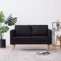 2-osobowa sofa tapicerowana tkaniną, czarna