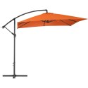 Parasol ogrodowy na wysięgniku kwadratowy 250 x 250 cm pomarańczowy