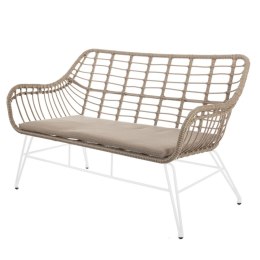 Fotel ogrodowy Ariki 121 x 62 x 76 cm rattan syntetyczny Stal Biały