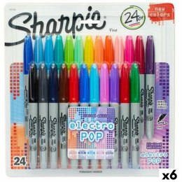 Zestaw markerów Sharpie Electro Pop Wielokolorowy 24 Części 1 mm (6 Sztuk)