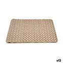 Mata do kąpieli Pleciony Beżowy PVC (0,03 x 50 x 50 cm) (12 Sztuk)