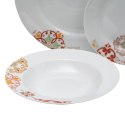 Naczynia 18 Części Porcelana Bordeaux 1 cm Musztarda