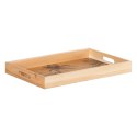 Tacka do przekąsek 45 x 31 x 5 cm Naturalny Drewno Rattan 3 Części Palma