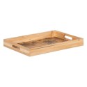 Tacka do przekąsek 45 x 31 x 5 cm Naturalny Drewno Rattan 3 Części Palma