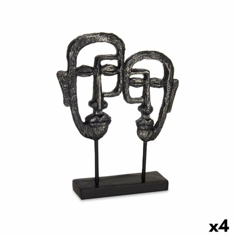 Figurka Dekoracyjna Twarz Czarny 27 x 32,5 x 10,5 cm (4 Sztuk)