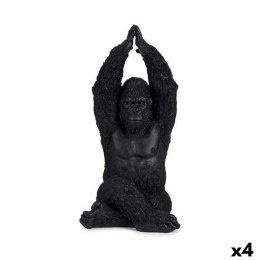 Figurka Dekoracyjna Goryl Yoga Czarny 18 x 36,5 x 19,5 cm (4 Sztuk)