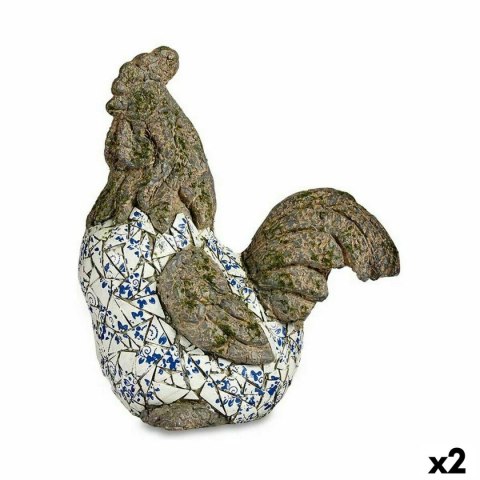 Dekoracyjna figurka ogrodowa Kogut Polyresin 22,5 x 46 x 41,5 cm (2 Sztuk)