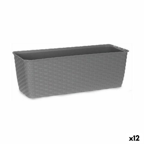 Donica Balkonowa Stefanplast Szary Plastikowy 15,5 x 13,5 x 39 cm (12 Sztuk)