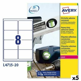 Etykiety do Drukarki Avery L4515 Biały 20 Kartki 99,1 x 67,7 mm (5 Sztuk)