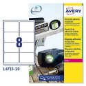 Etykiety do Drukarki Avery L4515 Biały 20 Kartki 99,1 x 67,7 mm (5 Sztuk)