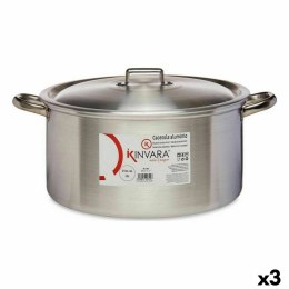 Garnek z Pokrywką Srebrzysty Aluminium 15 L (3 Sztuk)