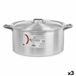 Garnek z Pokrywką Srebrzysty Aluminium 18 L (3 Sztuk)