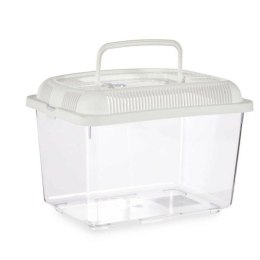 Akwarium Z uchwytem Średni Biały Plastikowy 3 L 17 x 16 x 24 cm (12 Sztuk)