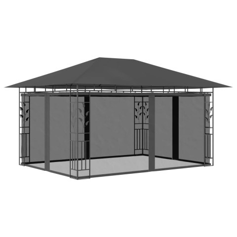 Altana ogrodowa z moskitierą, 4x3x2,73 m, kremowa, 180 g/m²