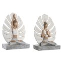 Figurka Dekoracyjna DKD Home Decor Biały Szary Yoga 16 x 7,5 x 21 cm (2 Sztuk)