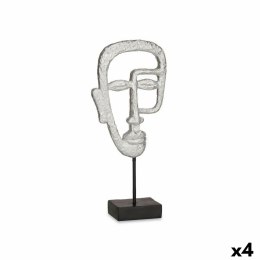 Figurka Dekoracyjna Twarz Srebrzysty 19,5 x 38 x 10,5 cm (4 Sztuk)