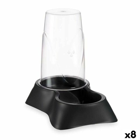 Karmnik dla Zwierząt Dozownik Antracyt Plastikowy 1,5 L 16 x 25 x 24 cm (8 Sztuk)