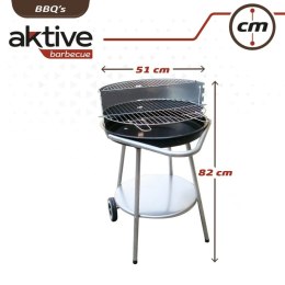 Grill Węglowy na Kólkach Aktive Metal emaliowany 51 x 82 x 51 cm Czarny