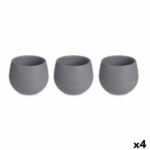 Zestaw garnków Antracyt Plastikowy 16,5 x 16,5 x 14,5 cm (4 Sztuk)