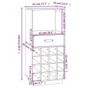 Szafka na wino, czarna, 45x34x100 cm, lite drewno sosnowe