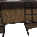 Dwuosobowa sofa ogrodowa ze stolikiem, rattan PE, brązowa