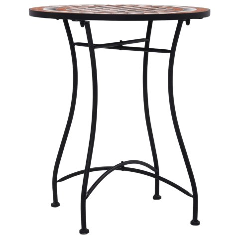 Mozaikowy stolik bistro, brązowy, 60 cm, ceramiczny Mozaikowy stolik bistro, brązowy, 60 cm, ceramiczny