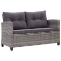 2-osobowa sofa ogrodowa z poduszkami, szara, 124 cm, rattan PE