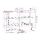 Stolik roboczy, czarny, 142,5x50x80 cm, lite drewno sosnowe