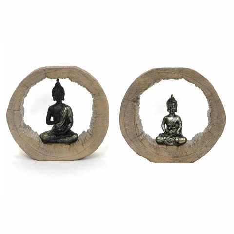 Figurka Dekoracyjna DKD Home Decor Czarny Naturalny Budda 20,5 x 6 x 18,5 cm (2 Sztuk)