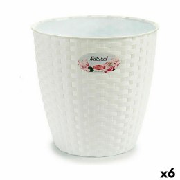 Doniczka Stefanplast Biały Plastikowy 24 x 22,5 x 24 cm (6 Sztuk)