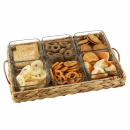 Tacka do przekąsek DKD Home Decor 32 x 11 x 6 cm Szkło Naturalny 280 ml (7 Sztuk)