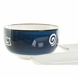 Zestaw do Sushi DKD Home Decor 33,5 x 34,5 x 9 cm Porcelana Biały Granatowy Orientalny (33,5 x 34,5 x 9 cm)