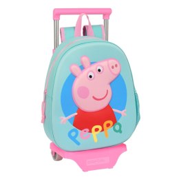 Torba szkolna z kółkami Peppa Pig Turkusowy (27 x 32 x 10 cm)