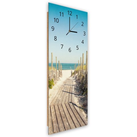 Obraz z zegarem, Ścieżka na plażę - 40x118